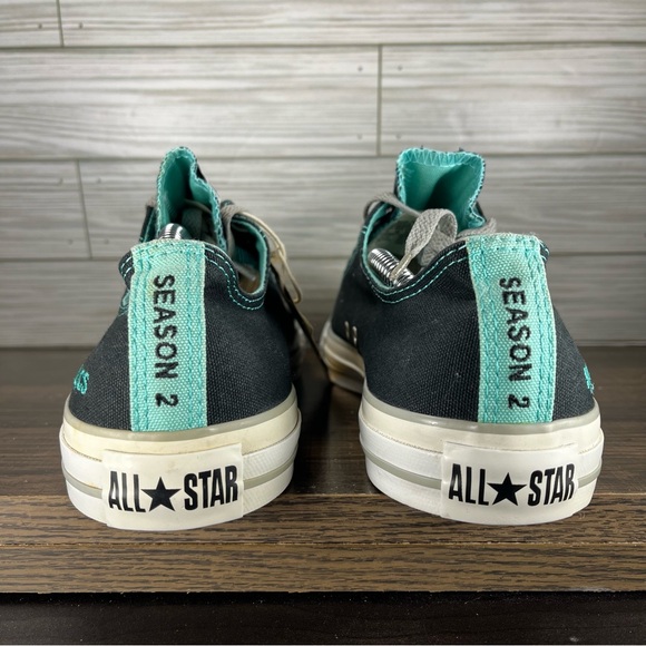 Converse All Star Low Black Green Shoes - Men’s 11 - Women’s 13 - Picture 7 of 9